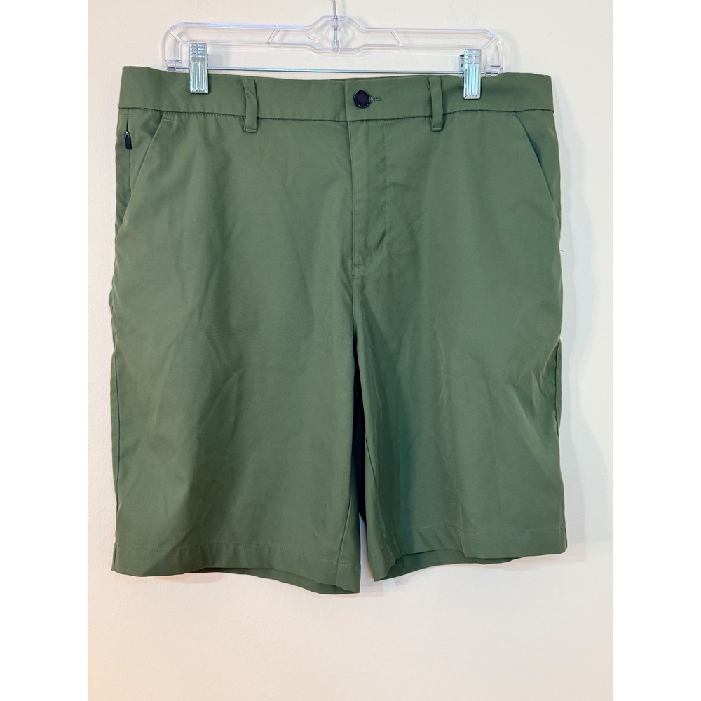 32 Degrees Cool Mens Stretch Performance Shorts Olive Green Size 34 Active Golf